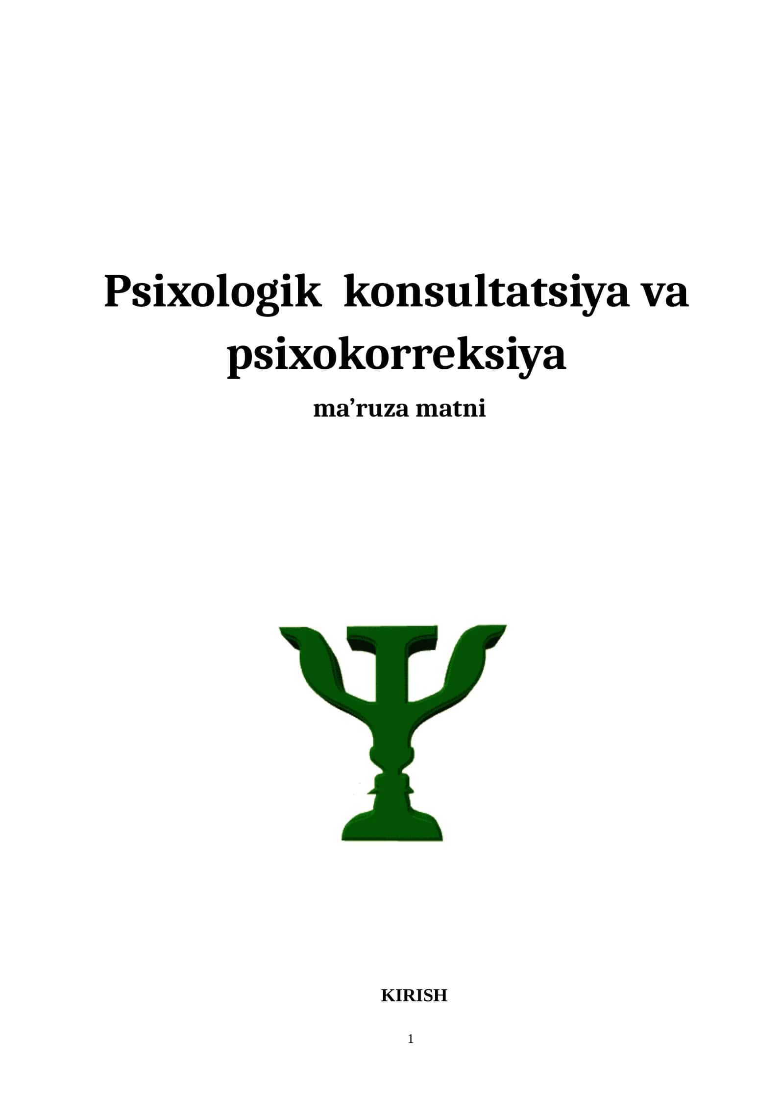 Psixologik konsultatsiya va psixokorreksiya ma’ruza matni 1