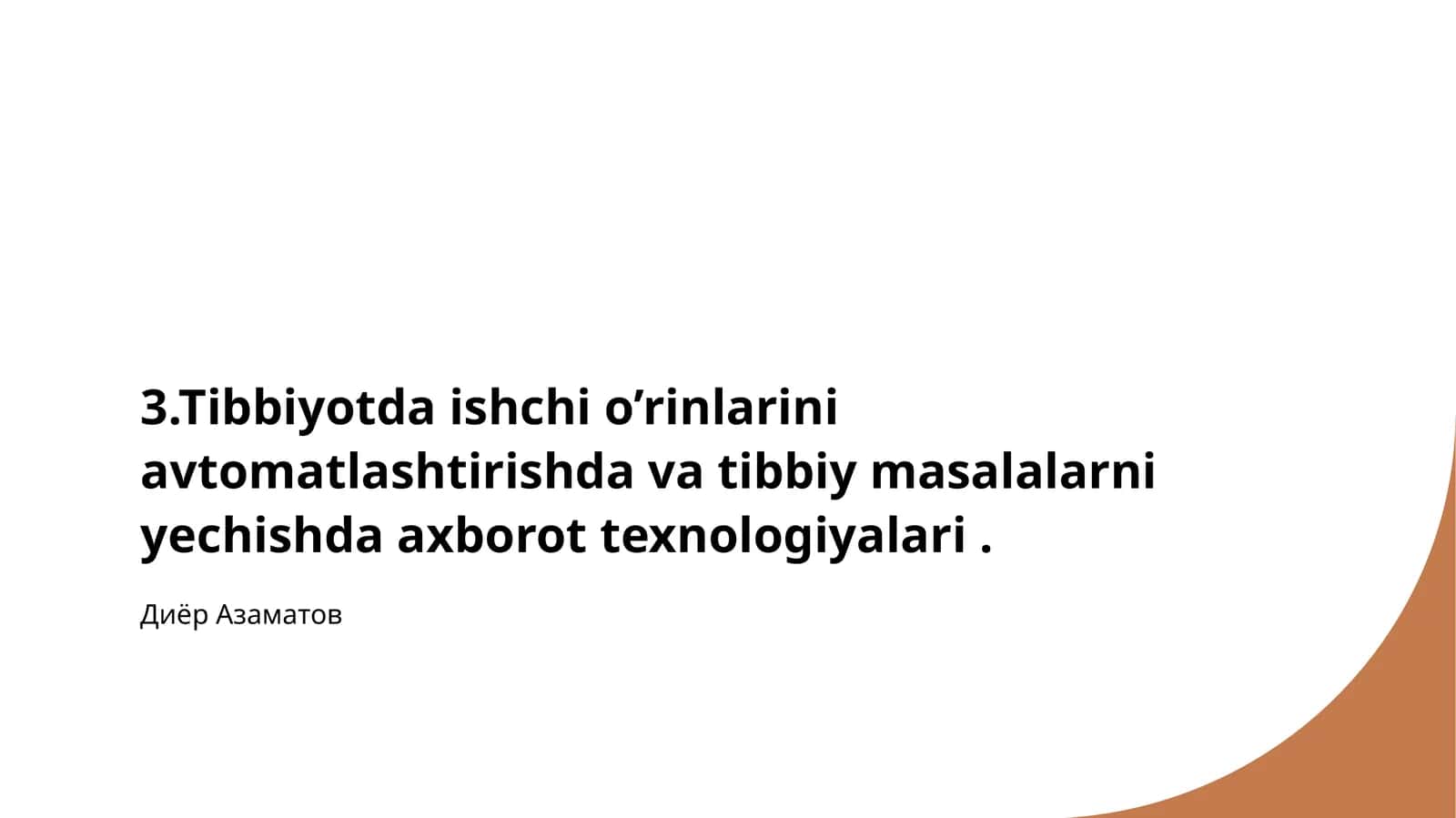 Axborot texnologiyalari va tibbiyot 1