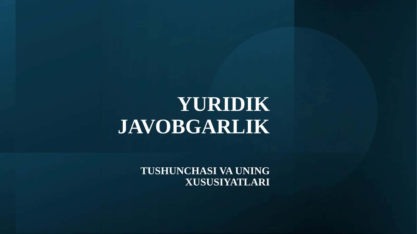 YURIDIK JAVOBGARLIK 1