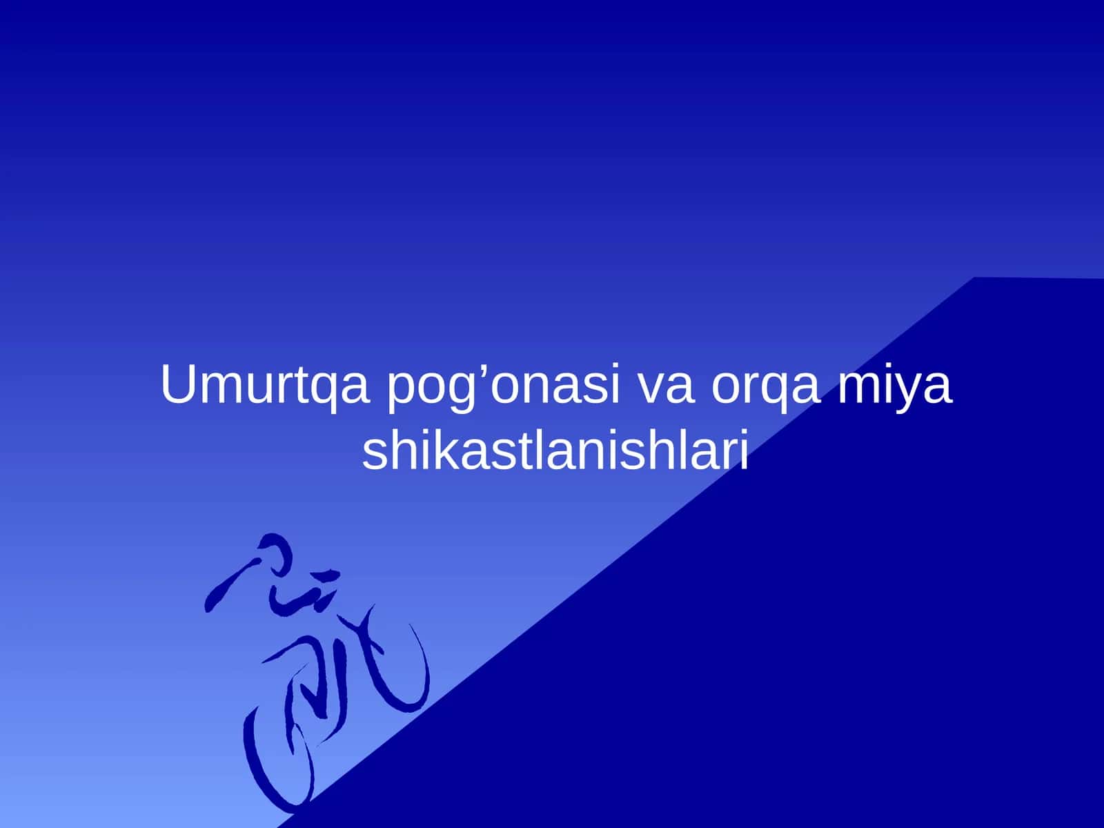 Umurtqa pog’onasi va orqa miya shikastlanishlari 1