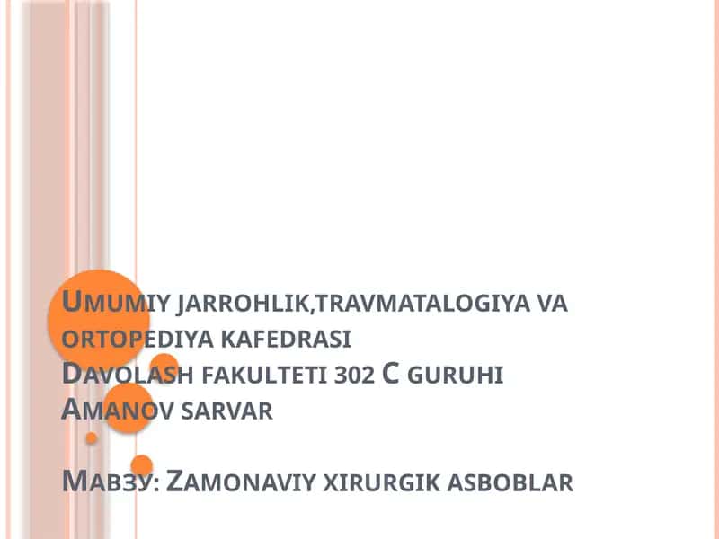 Zamonaviy xirurgika asboblar 1