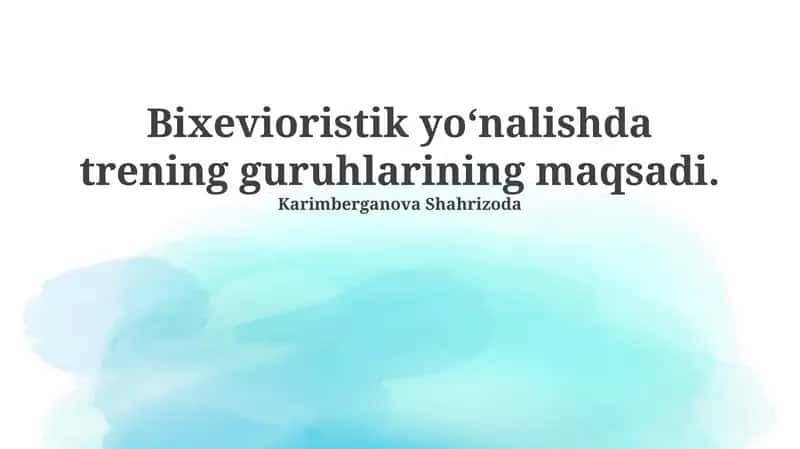Behavioristik yondashuv 1