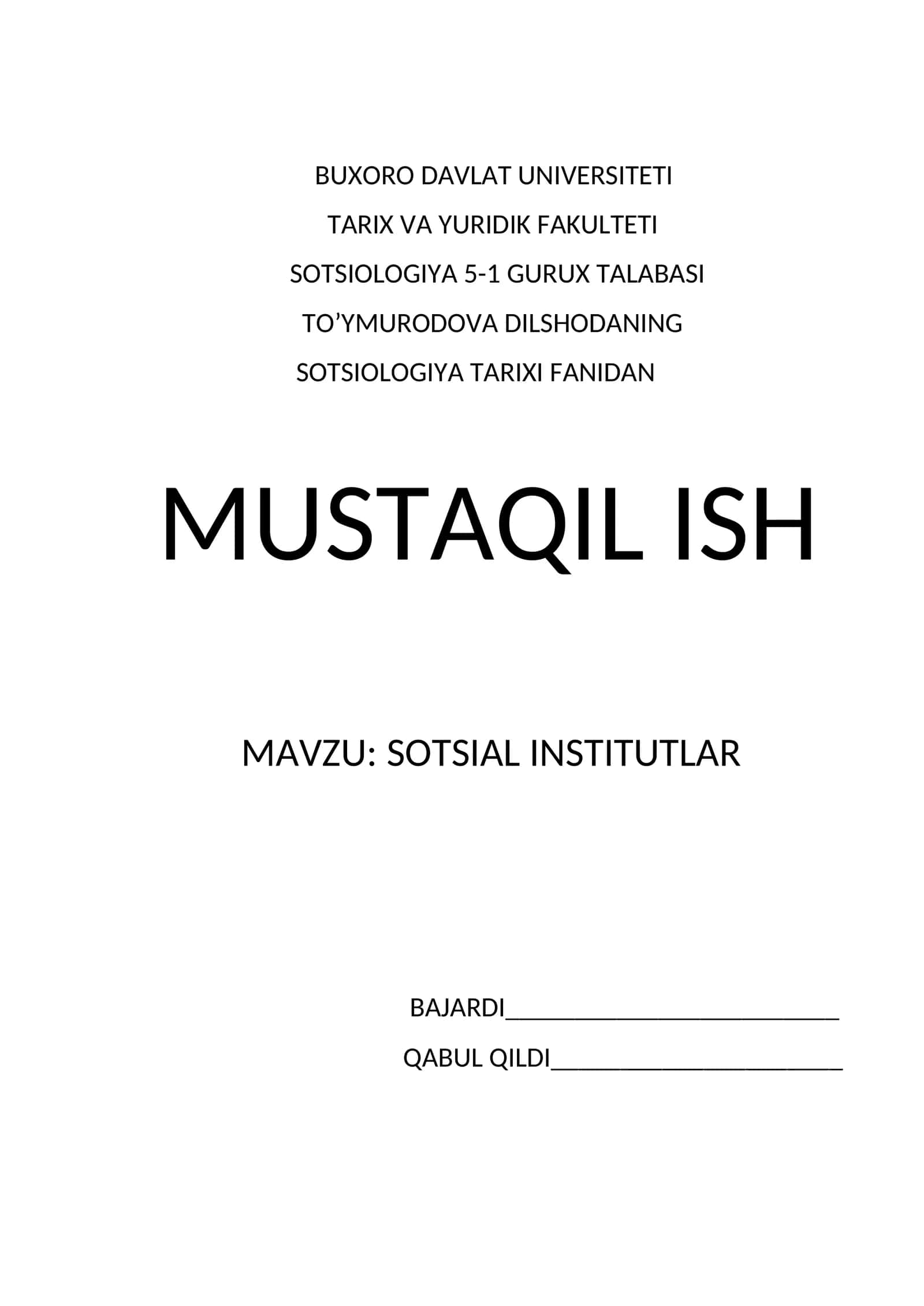 Sotsial institutlar 1