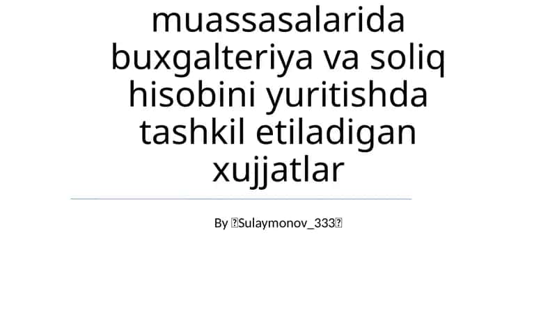 Moliyaviy Hisobotlar Tahlili 1
