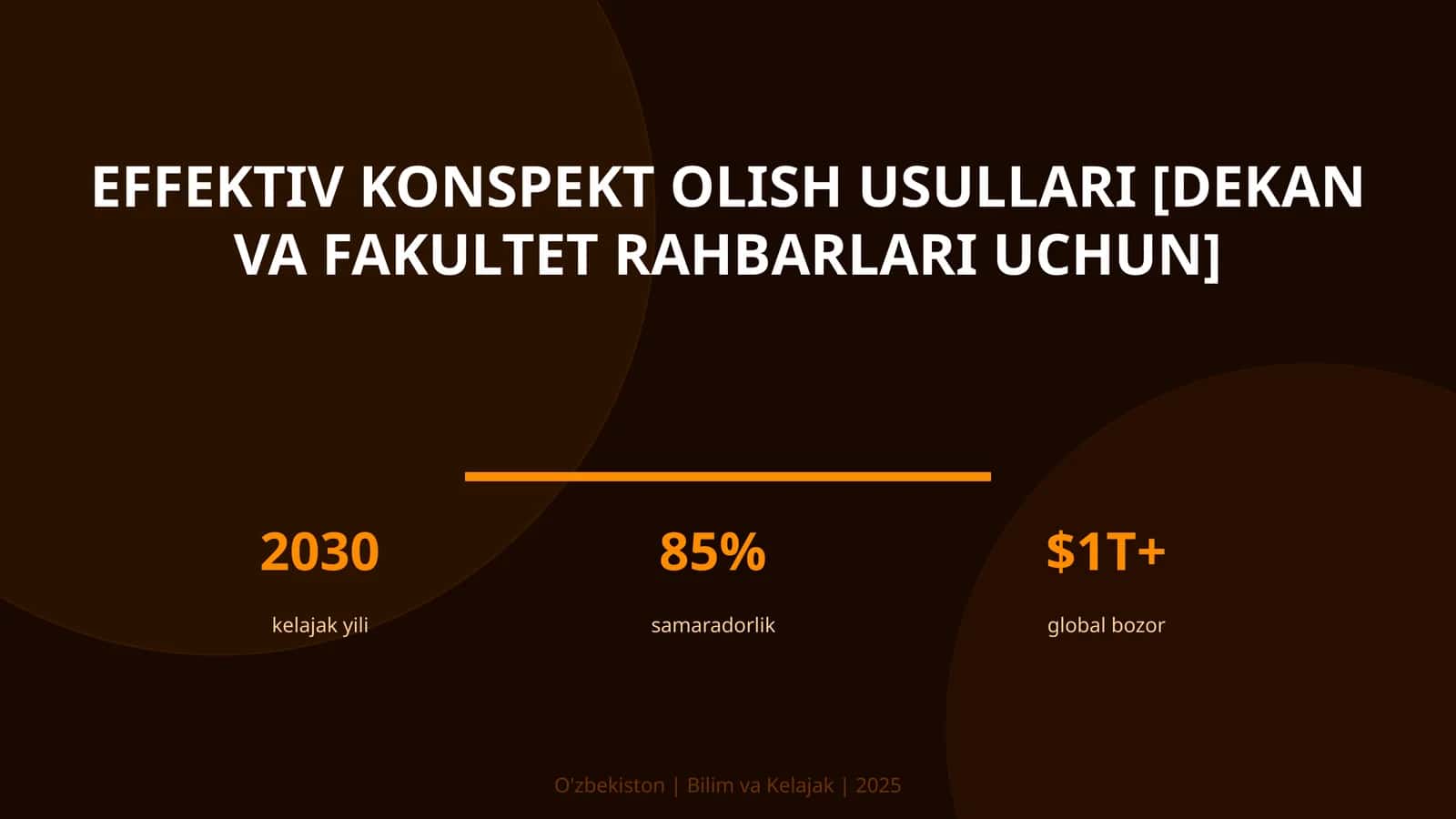 Effektiv konspekt olish usullari [dekan va fakultet rahbarlari uchun] 1