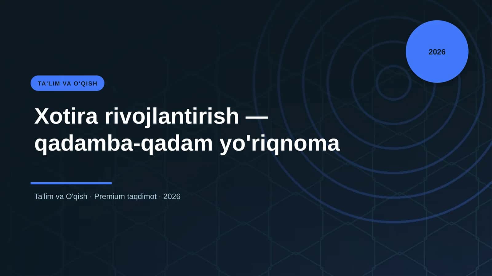 Xotira rivojlantirish — qadamba-qadam yo'riqnoma 1