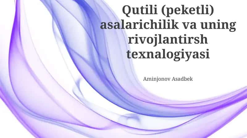 Paket Asalarichilik va uning Texnologiyasi 1