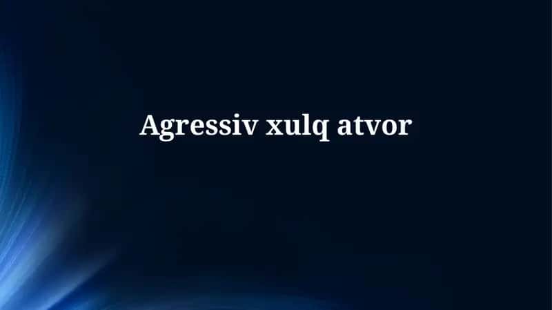 Tajovuzkor Xulqning Sabablari 1