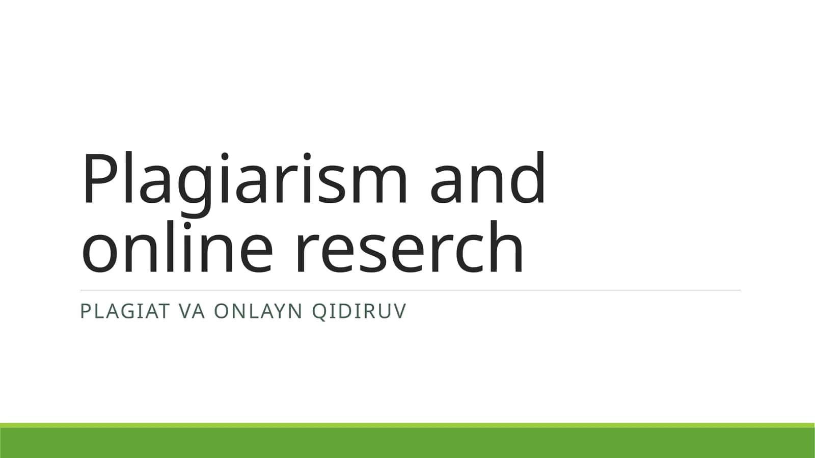 Plagiat va onlayn qidiruv 1