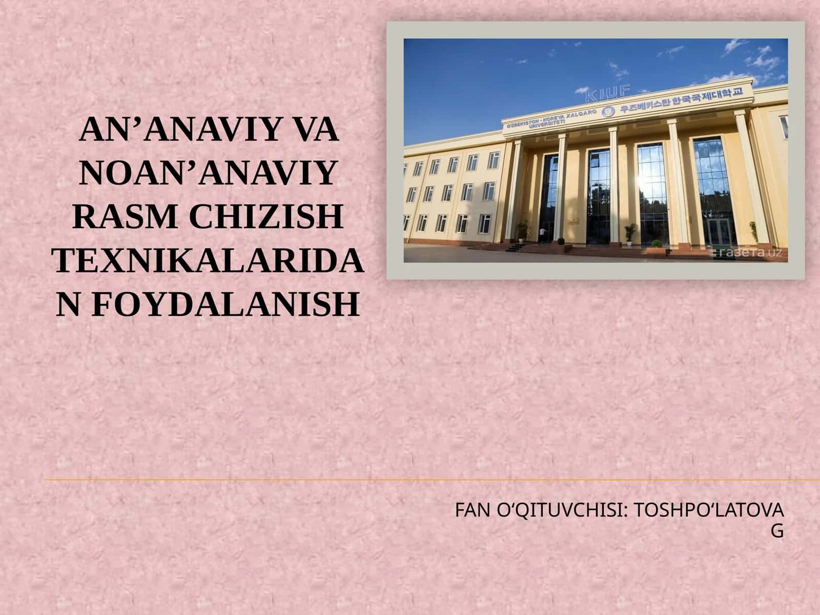 TOSHPO‘LATOVA G 1