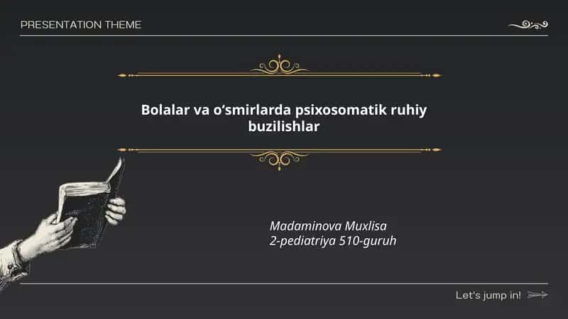 Bolalar va oʻsmirlarda psixosomatik ruhiy buzilishlar 1