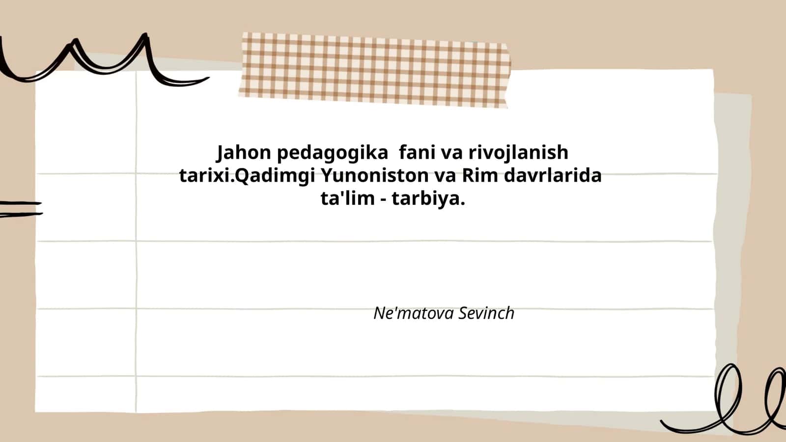 Jahon pedagogika fani va rivojlanish tarixi 1