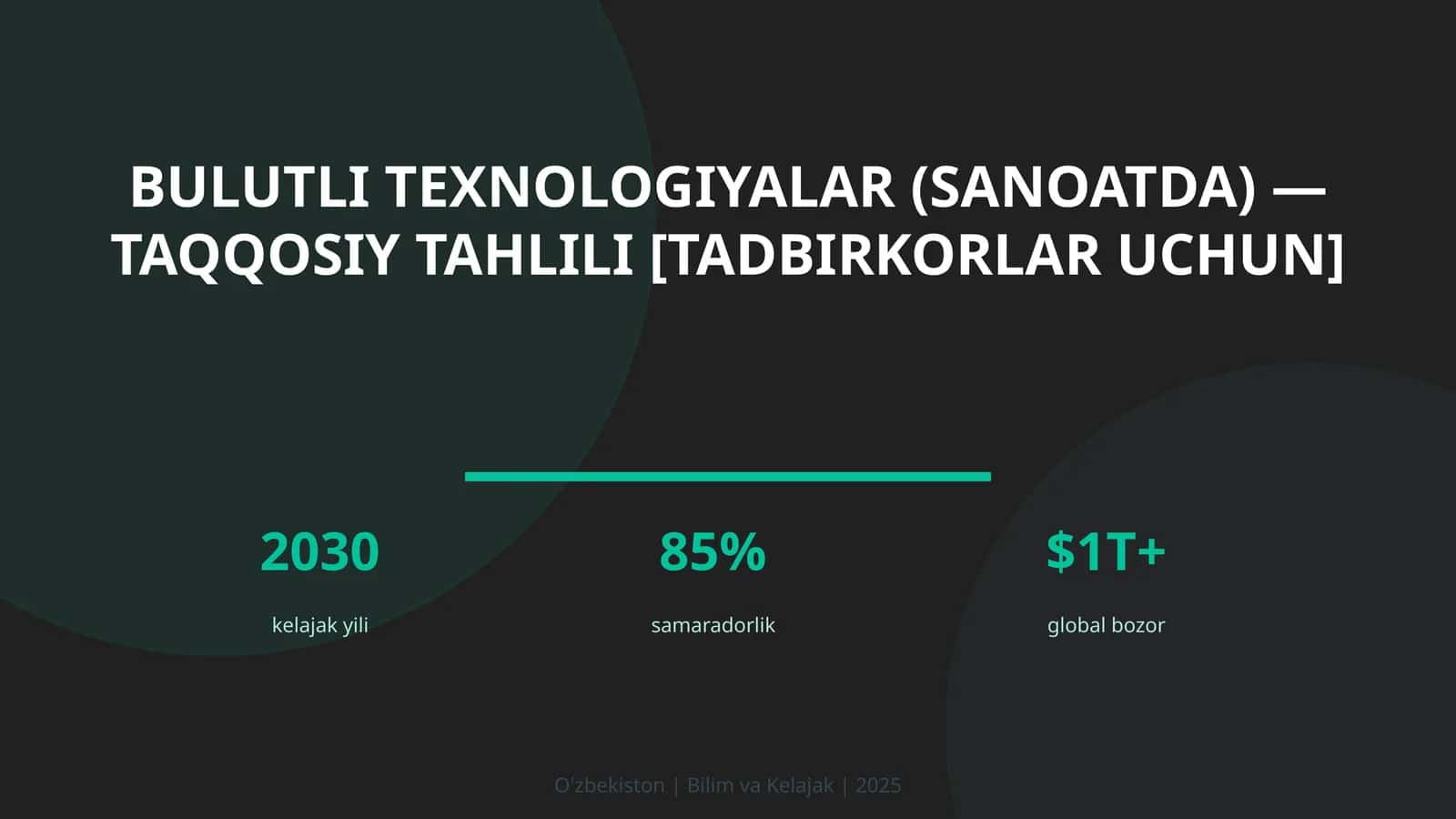 Bulutli texnologiyalar (sanoatda) — taqqosiy tahlili [tadbirkorlar uchun] 1