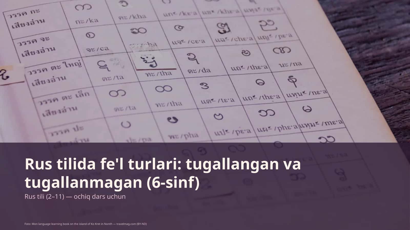 Rus tilida fe'l turlari: tugallangan va tugallanmagan (6-sinf) 1