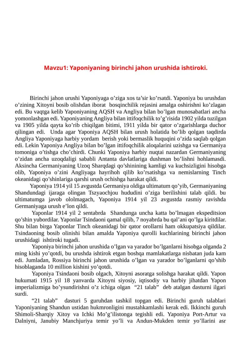 tarix fanidan mustaqil ish 1