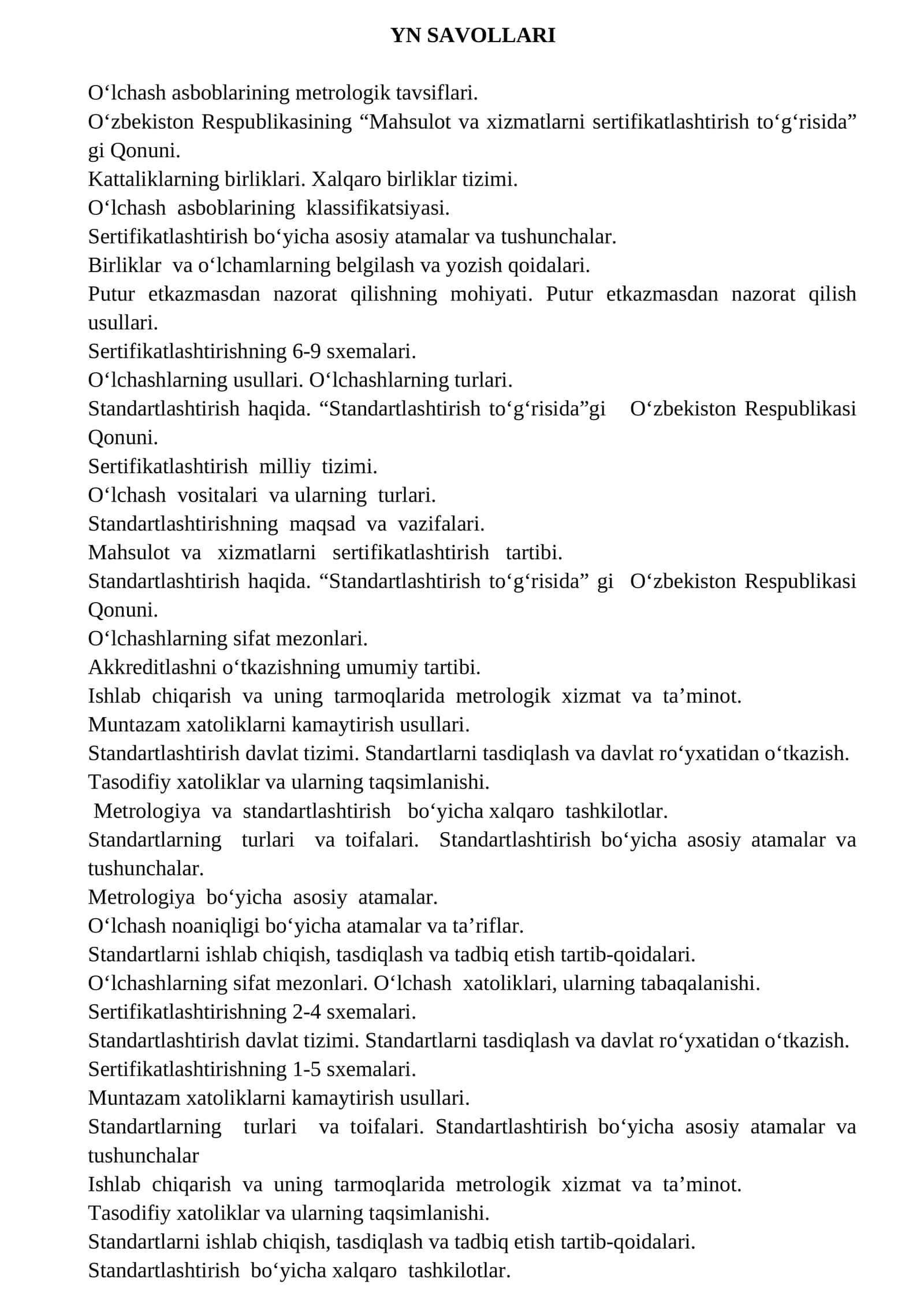 O‘lchash asboblarining metrologik tavsiflari 1