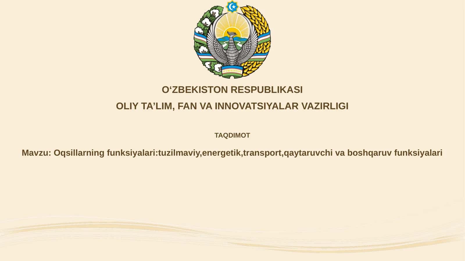 Oqsillarning funksiyalari 1
