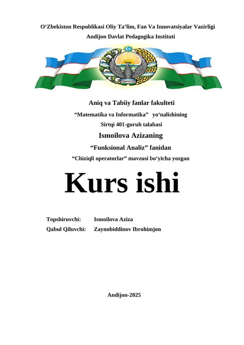 "Chiziqli operatorlar" 1
