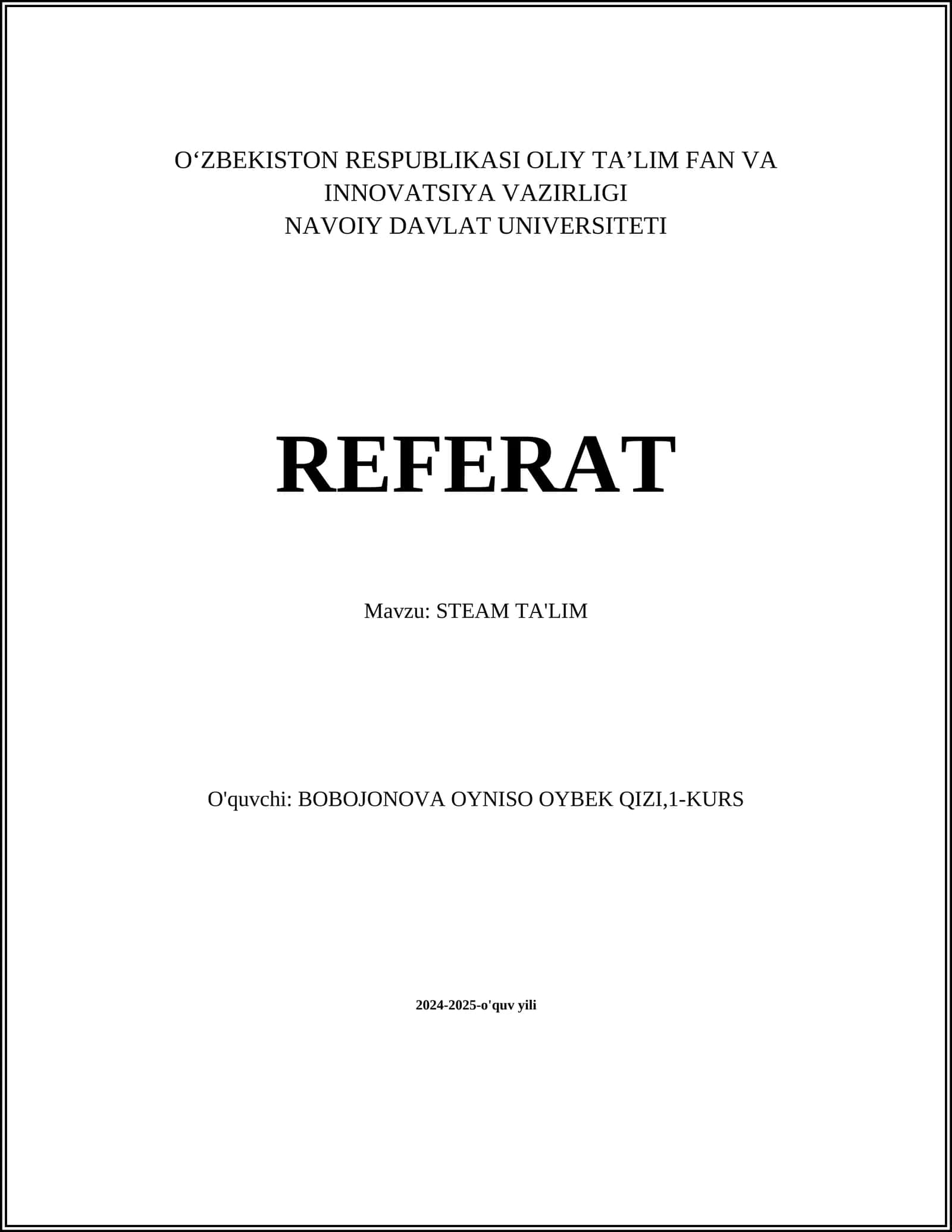 STEAM TA'LIM 1