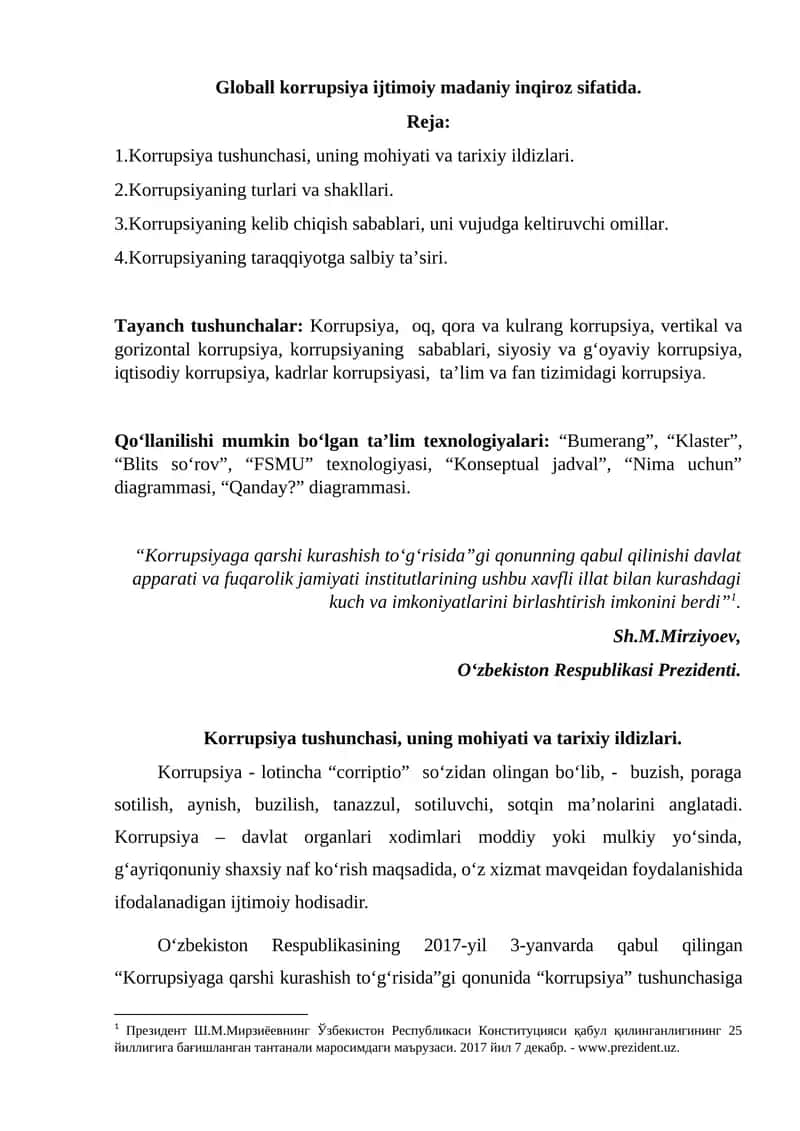 Korrupsiya tushunchasi, uning mohiyati va tarixiy ildizlari 1