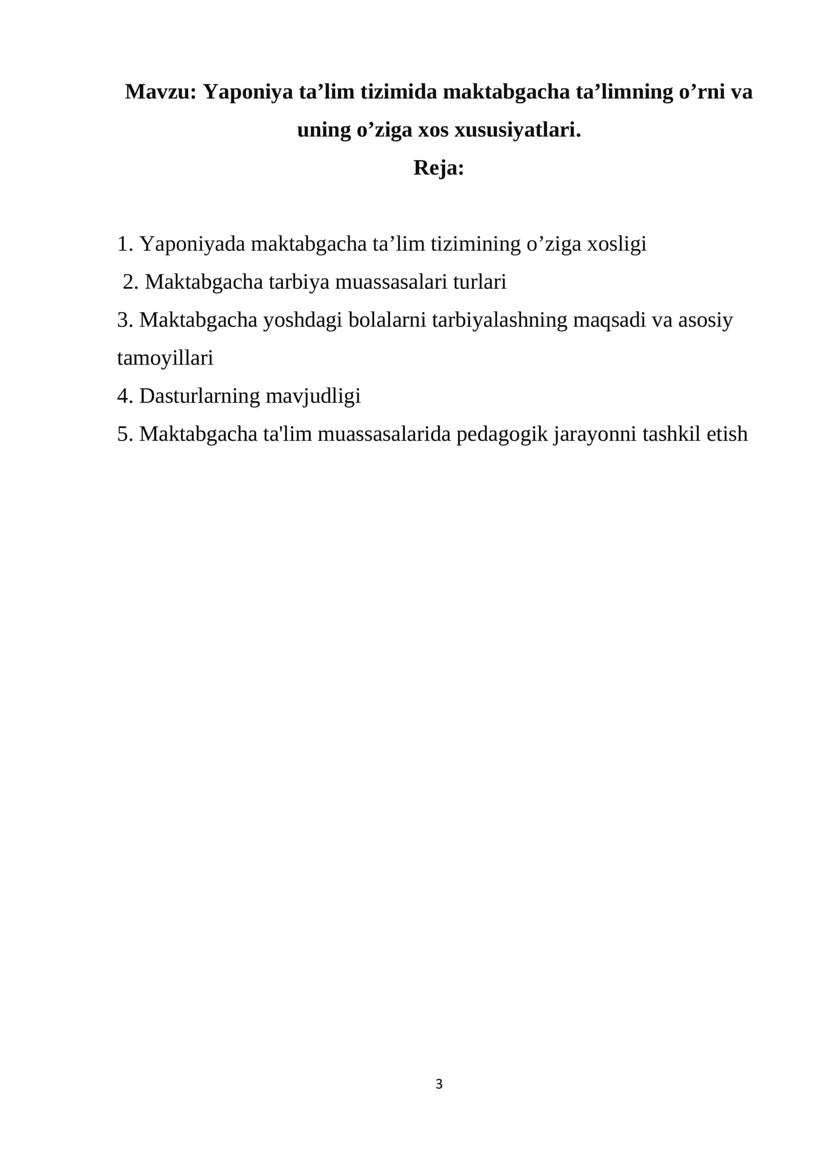 Yaponiya ta’lim tizimida maktabgacha ta’limning o’rni va uning o’ziga xos xususiyatlari 1