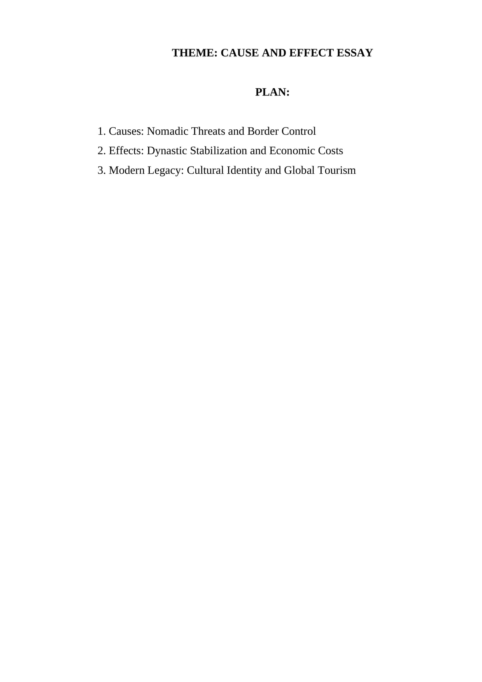 CAUSE AND EFFECT ESSAY 1