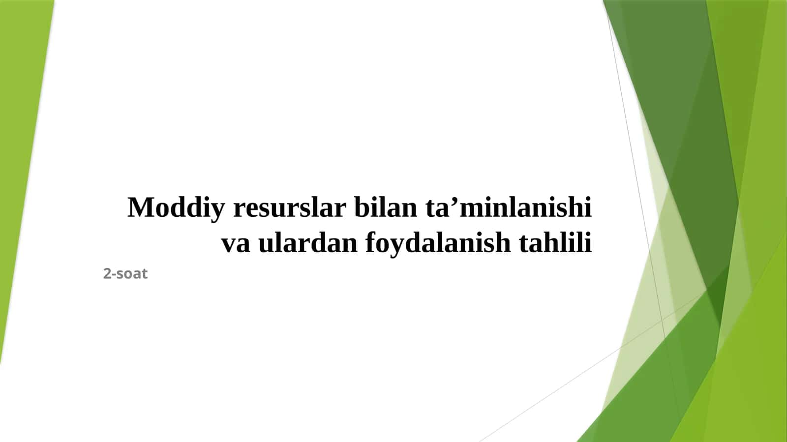 Moddiy resurslar bilan ta'minlanishi va ulardan foydalanish tahlili 1