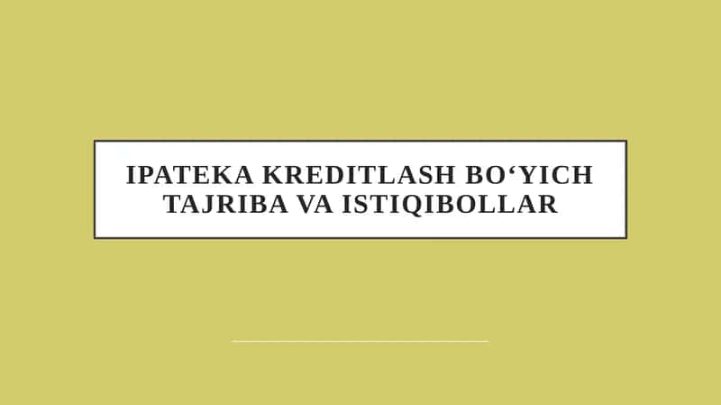 Kreditlash tizimining rivojlanishi va zamonaviy tendensiyalar 1