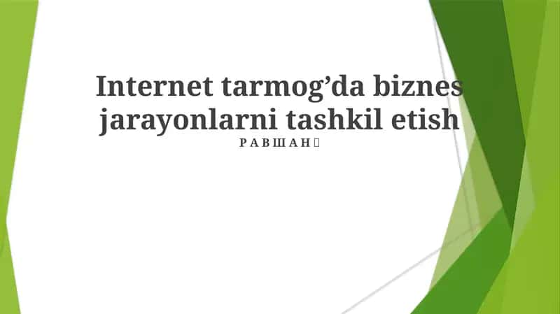 Jarayonlarni Tashkil Etish 1