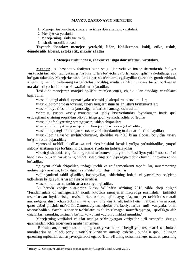 Zamonaviy Menejer 1