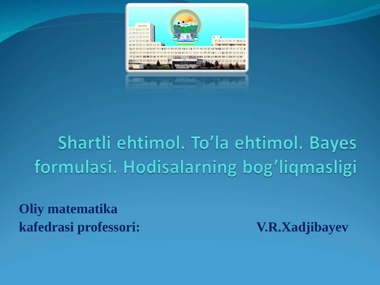 Oliy matematika 1