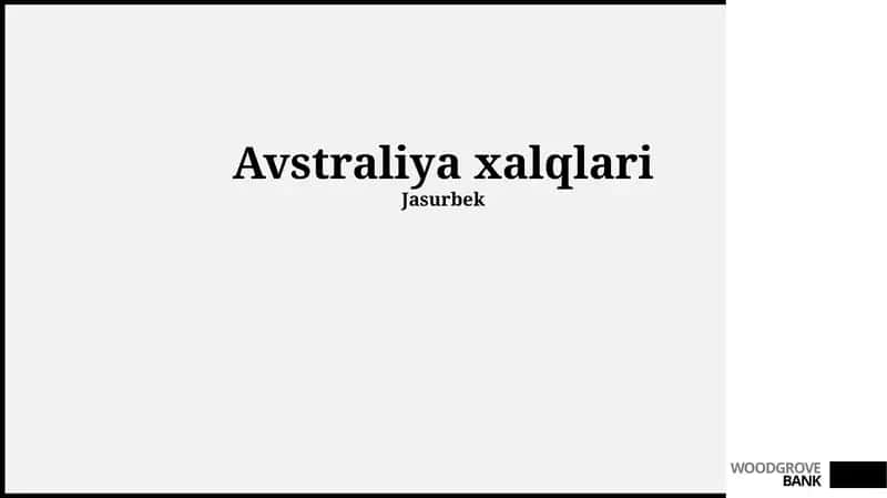 Avstraliya xalqlari 1