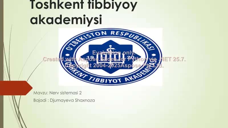 Nerv sistemasi 1