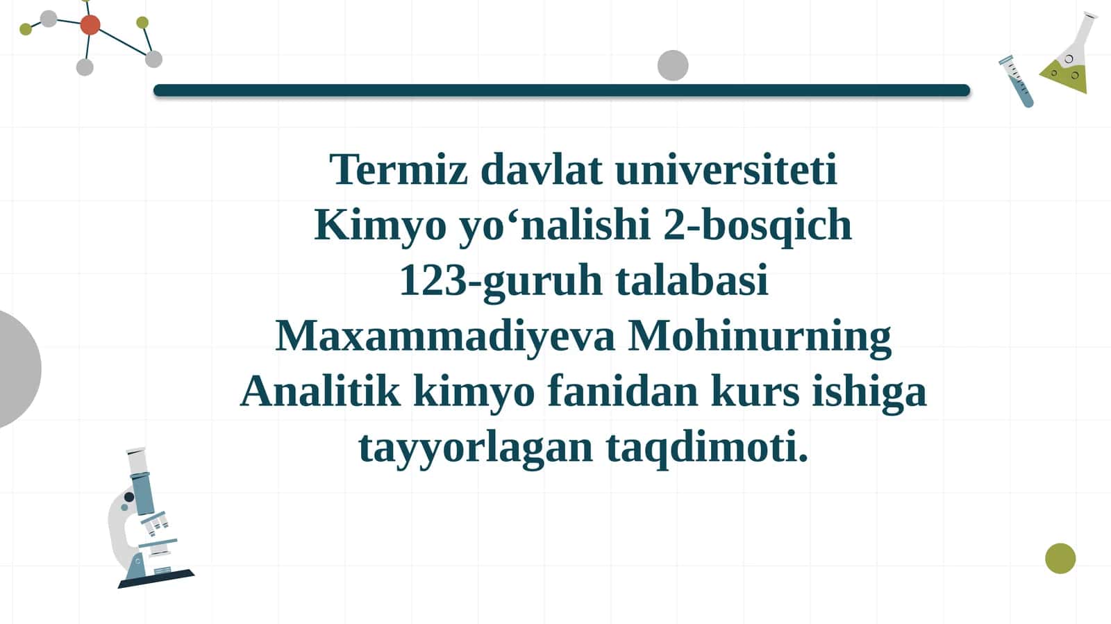 Analitik kimyo fanidan kurs ishi 1