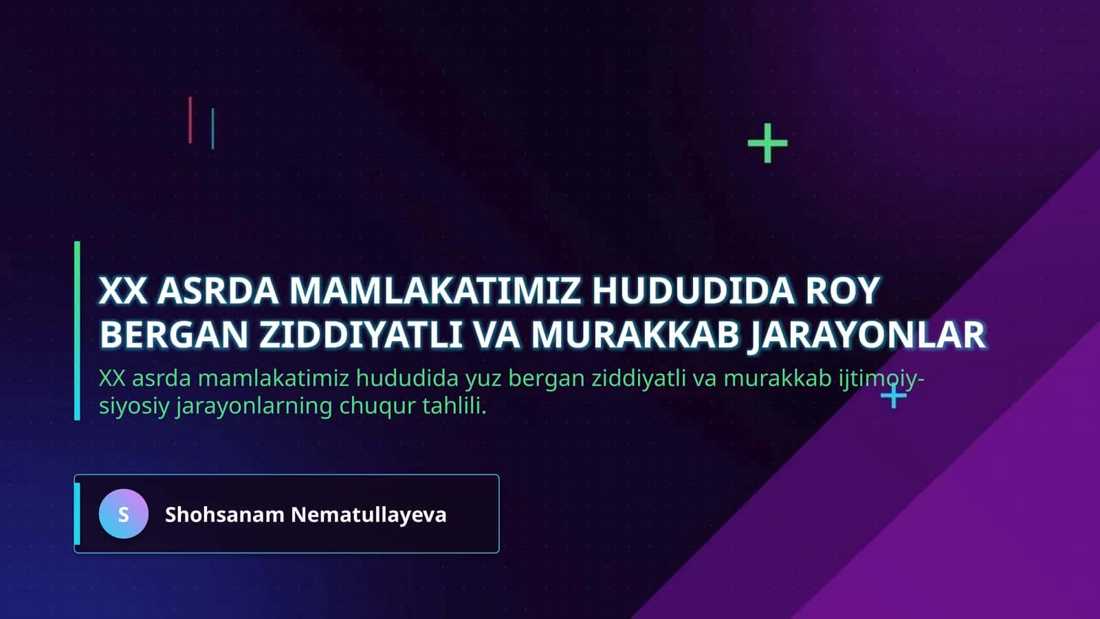XX asrda mamlakatimiz hududida roy bergan ziddiyatli va murakkab jarayonlar 1