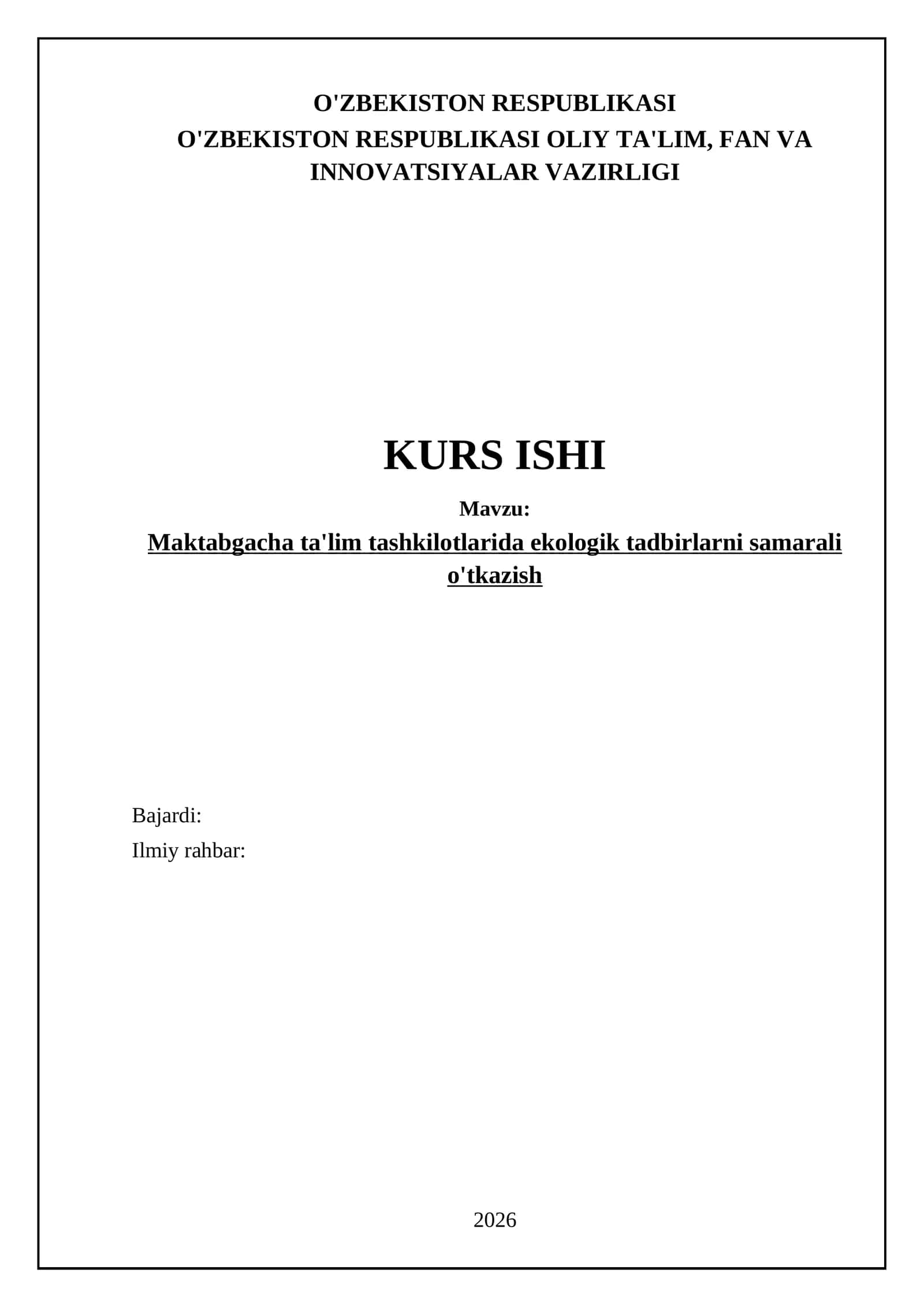 Maktabgacha ta'lim tashkilotlarida ekologik tadbirlarni samarali o'tkazish 1