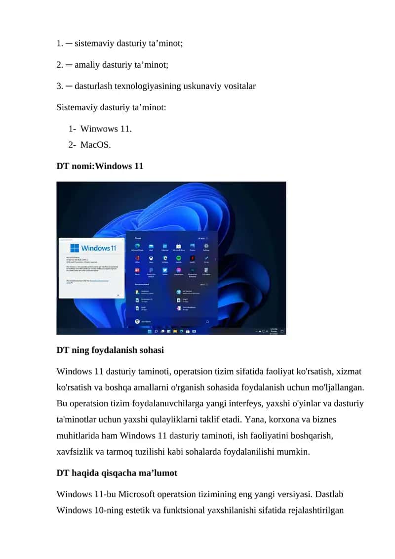 Operatsion sistemalar haqida malumot 1