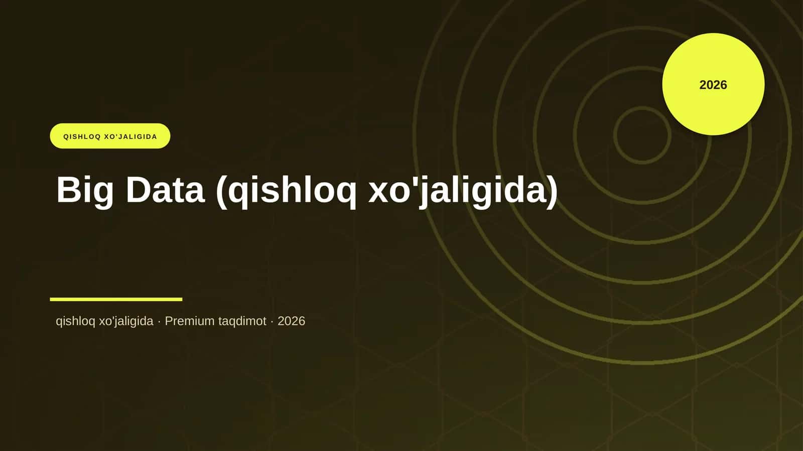 Big Data (qishloq xo'jaligida) 1
