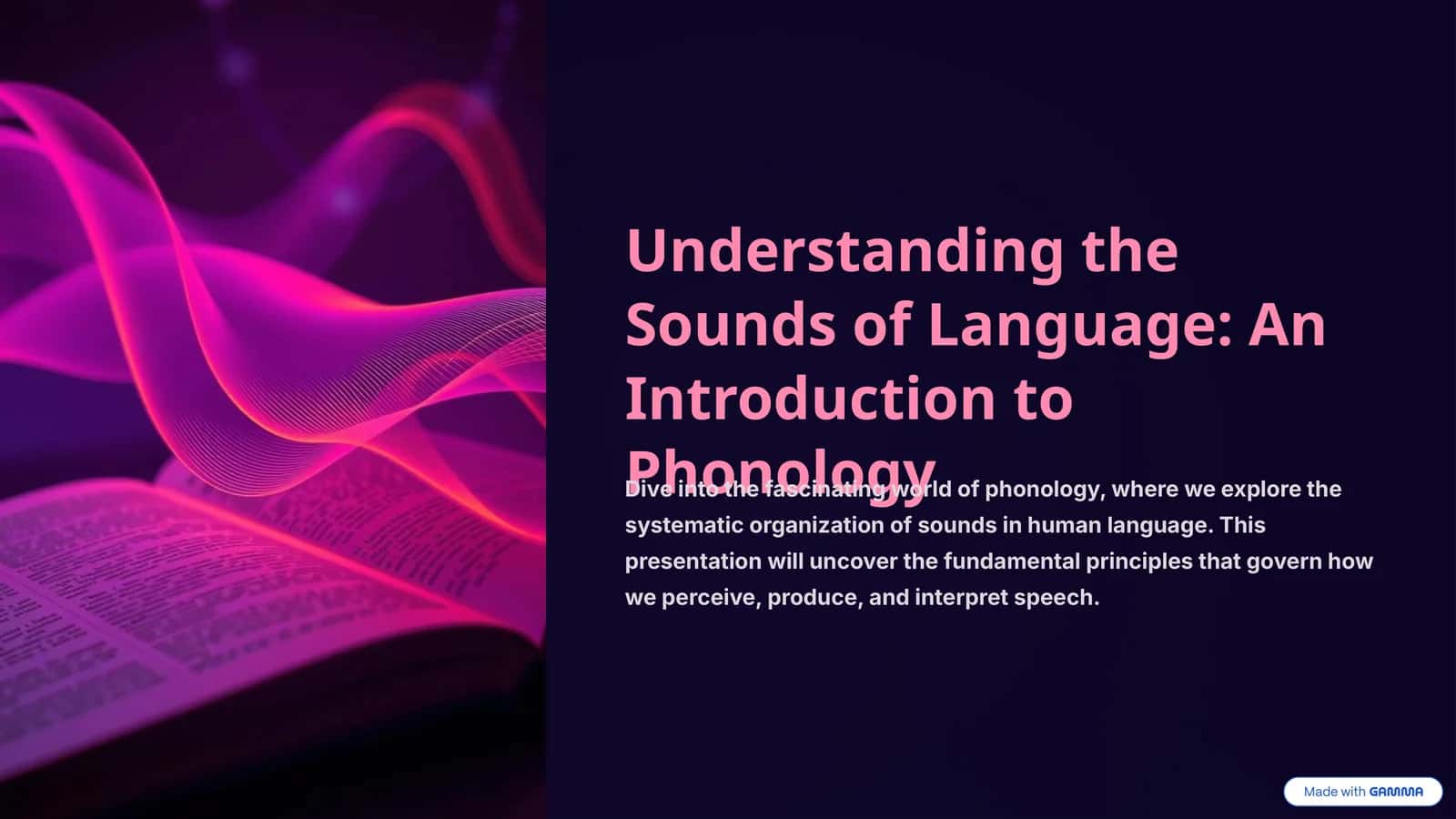 Understanding the Sounds of Language: An Introduction to Phonology 1