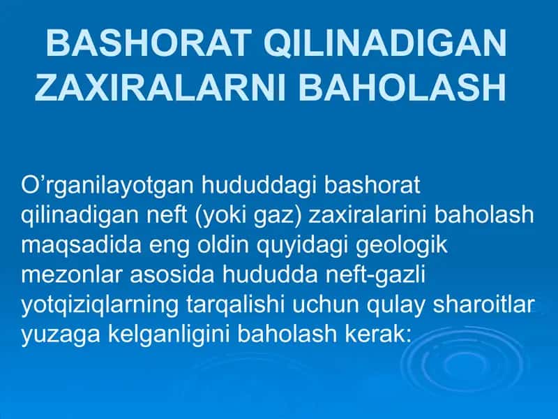 BASHORAT QILINADIGAN ZAXIRALARNI BAHOLASH 1