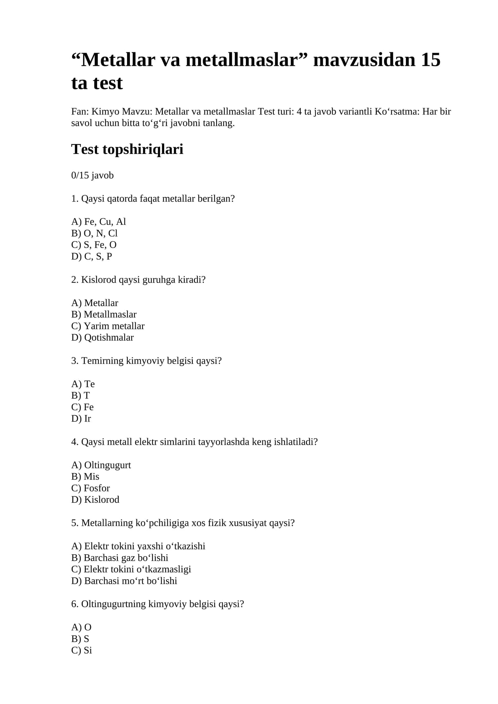 Metallar va metallmaslar 1