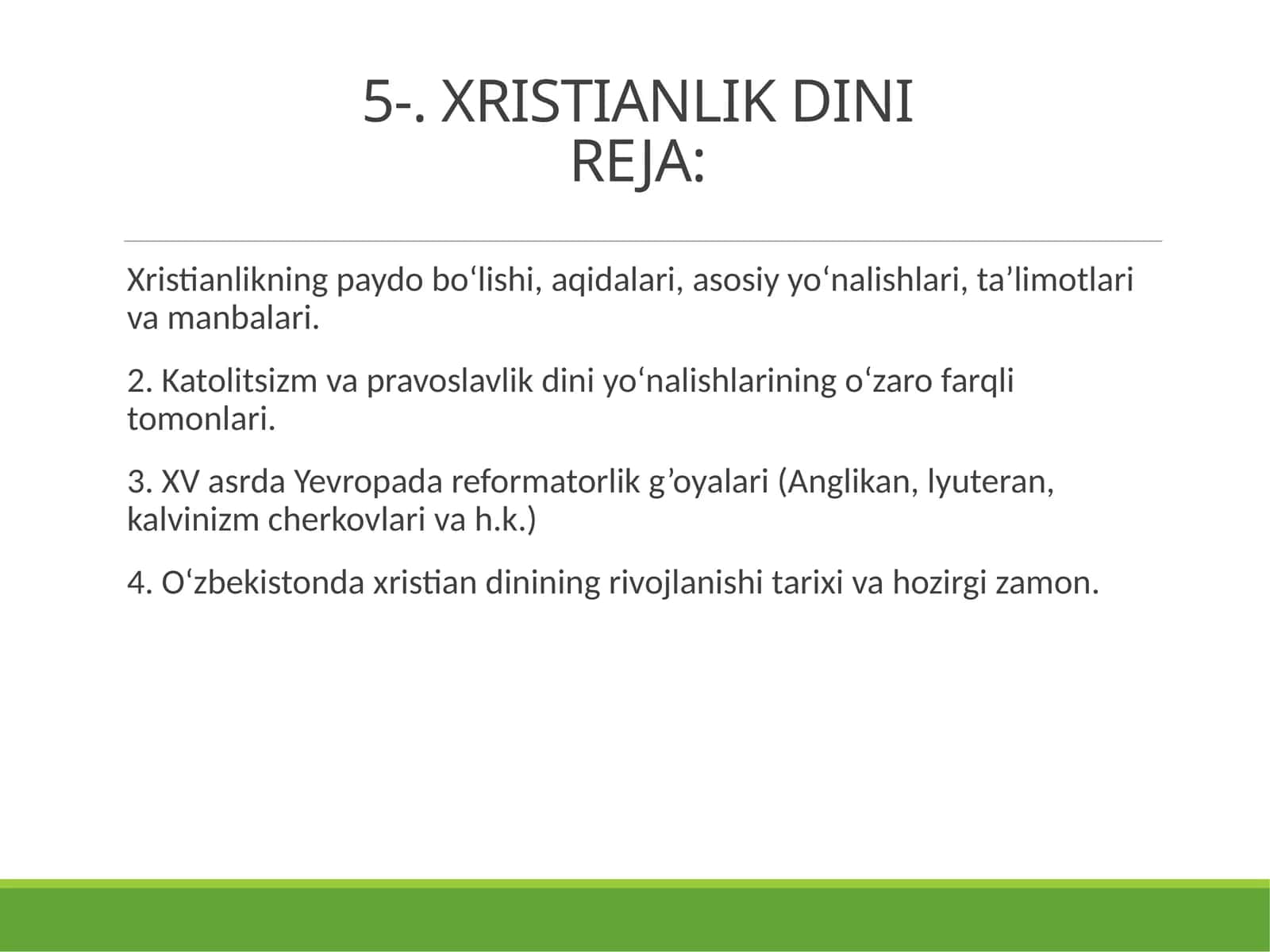 XRISTIANLIK DINIREJA 1