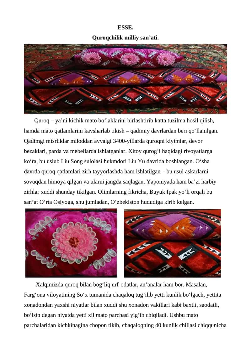 Quroqchilik milliy san’ati. 1