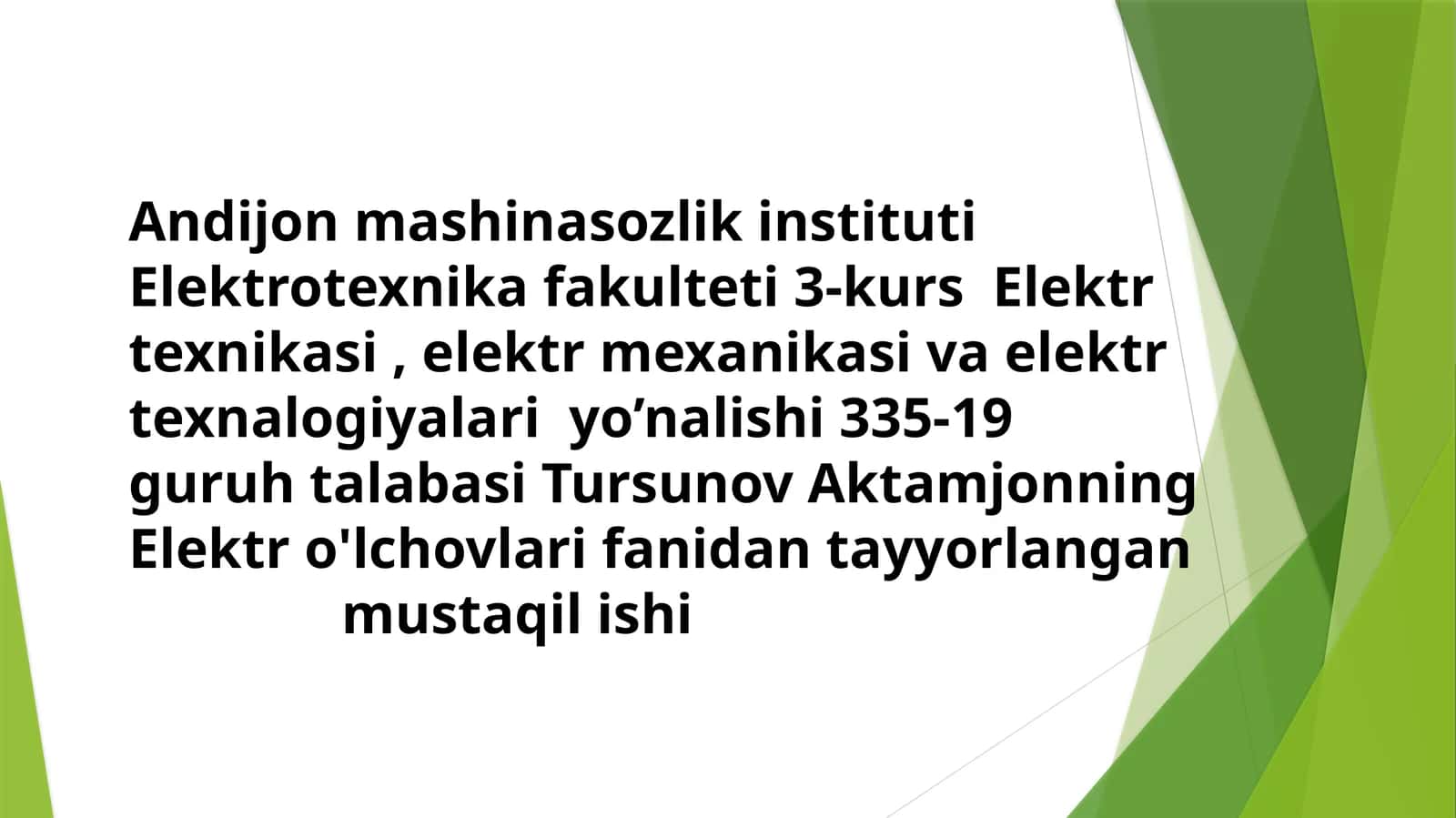 Elektot o'lchov asboblari 1