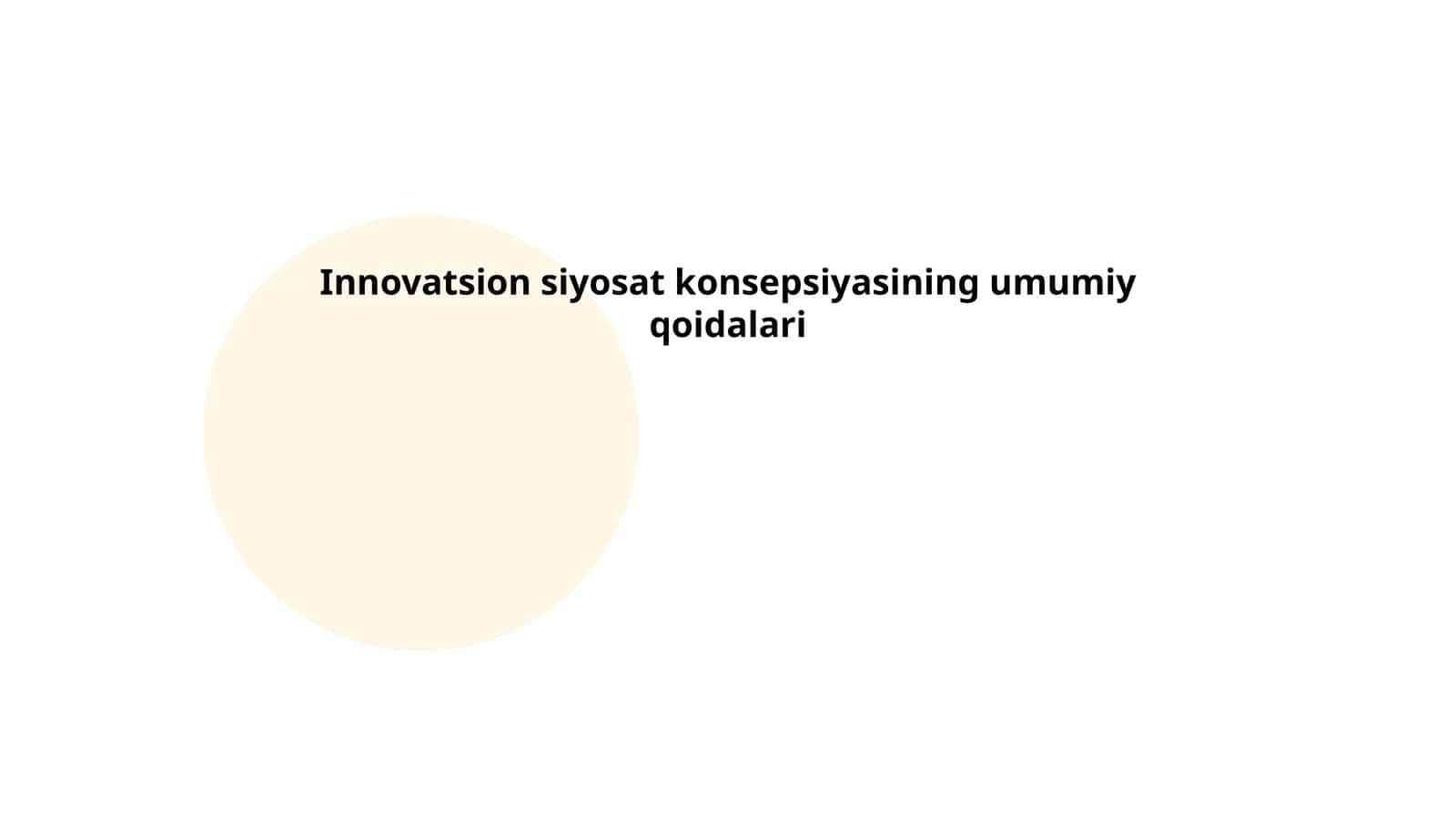 Innovatsion siyosat konsepsiyasi 1