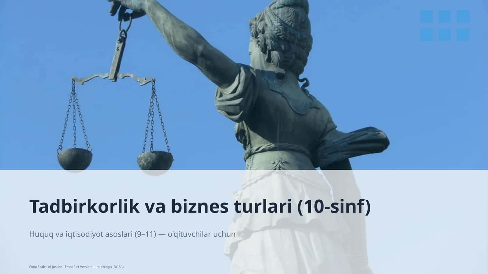 Huquq va iqtisodiyot asoslari (9–11) — o'qituvchilar uchun 1