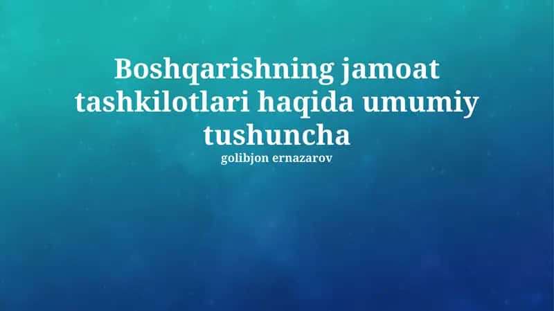 Davlat boshqaruvi tashkilotlarining mohiyati 1