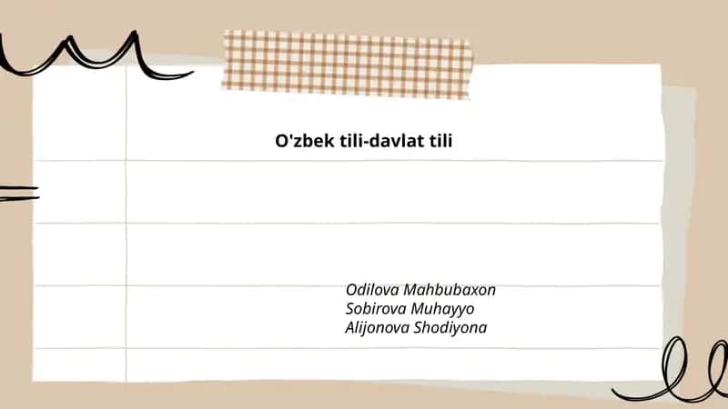 O'zbek tili-davlat tili 1
