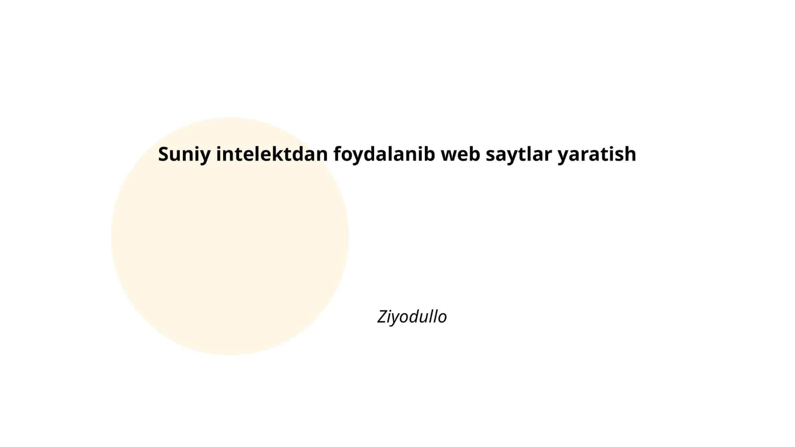 Sun'iy intelektdan foydalanib web saytlar yaratish 1