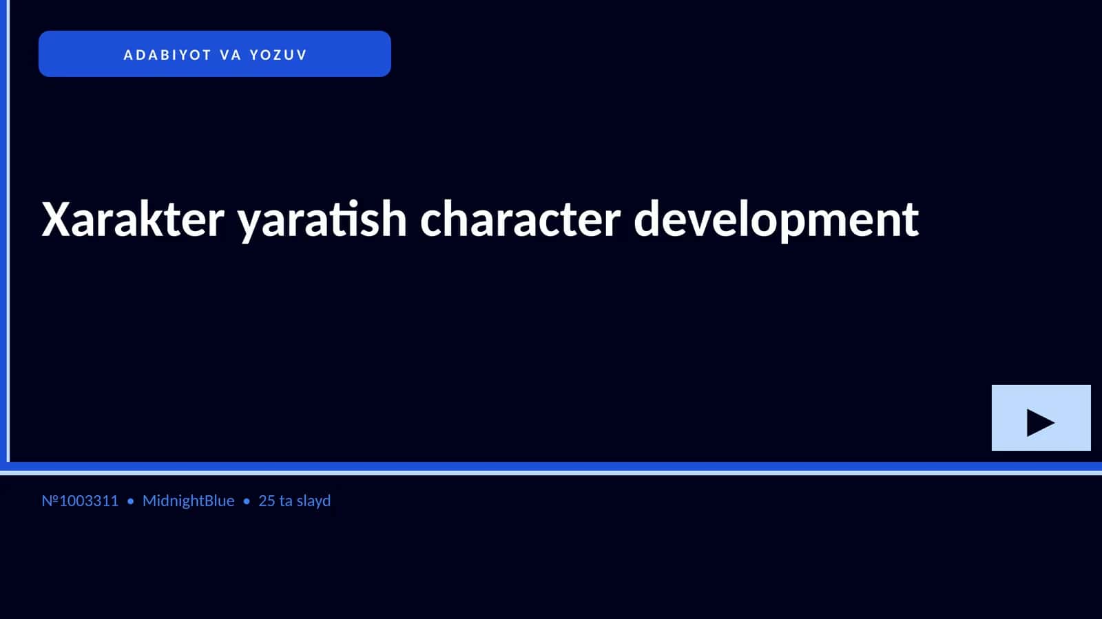 Xarakter yaratish character development 1